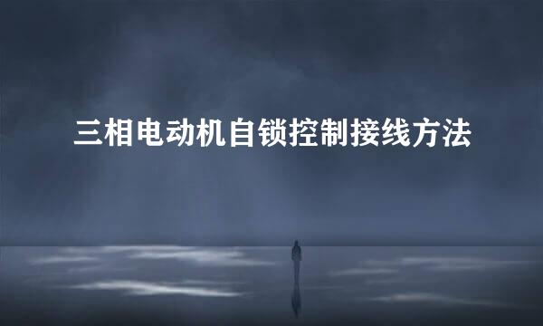 三相电动机自锁控制接线方法