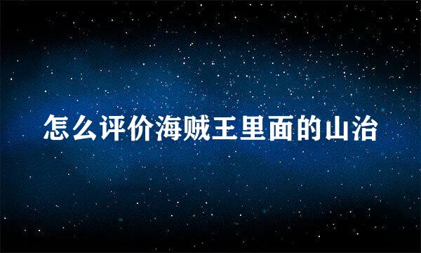 怎么评价海贼王里面的山治