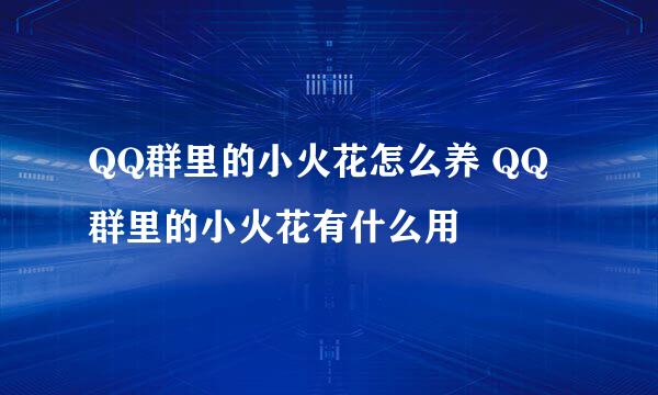 QQ群里的小火花怎么养 QQ群里的小火花有什么用