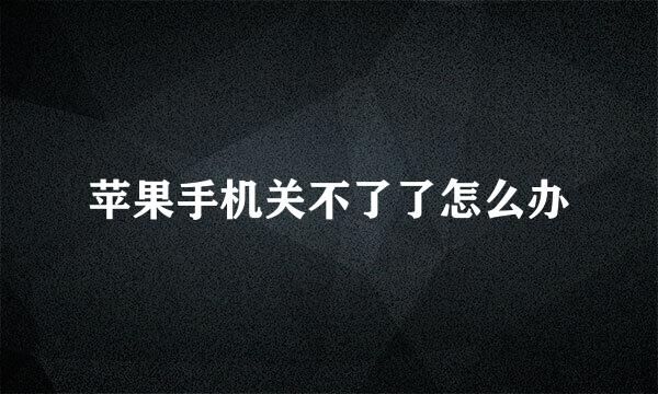 苹果手机关不了了怎么办