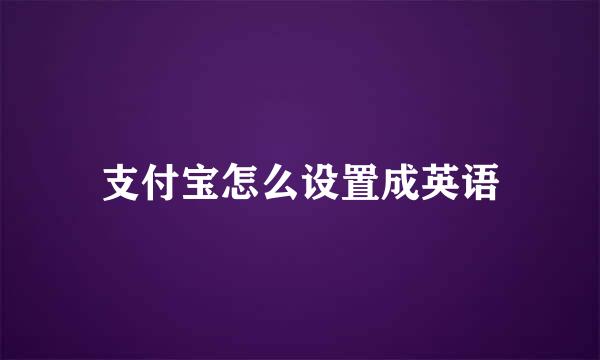 支付宝怎么设置成英语