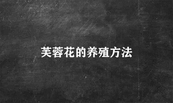 芙蓉花的养殖方法