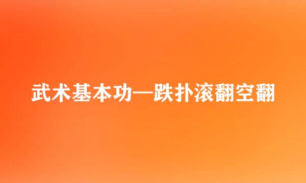 武术基本功—跌扑滚翻空翻