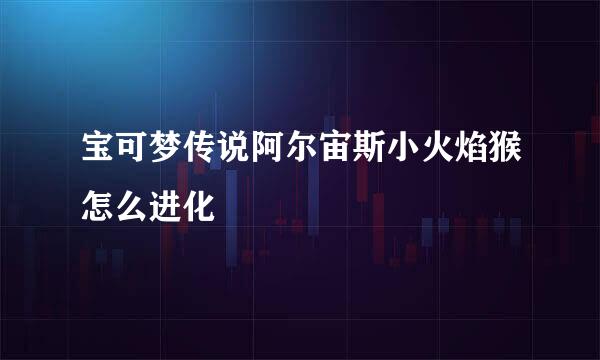 宝可梦传说阿尔宙斯小火焰猴怎么进化