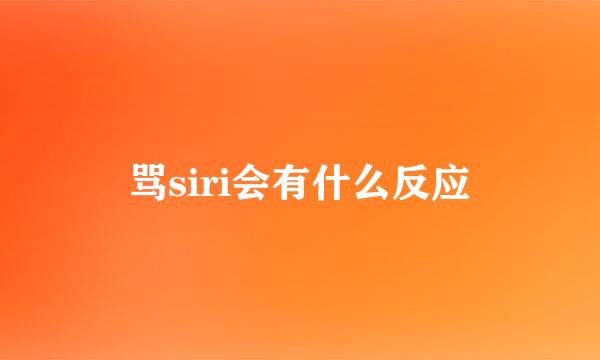 骂siri会有什么反应