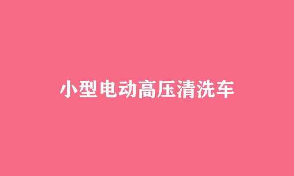 小型电动高压清洗车