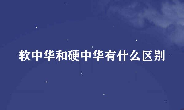 软中华和硬中华有什么区别