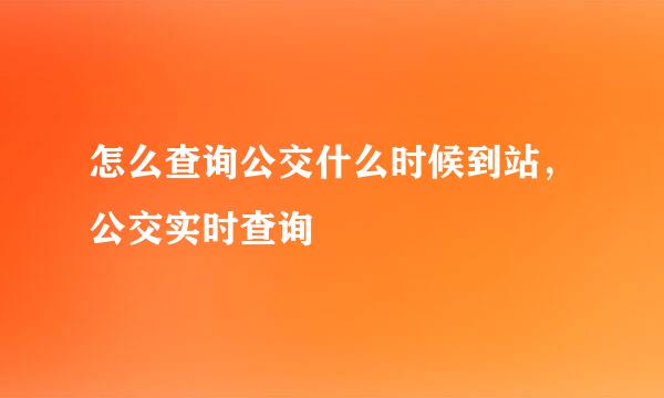 怎么查询公交什么时候到站,公交实时查询