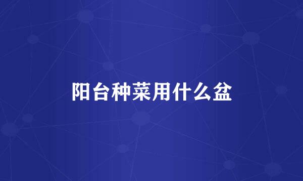 阳台种菜用什么盆