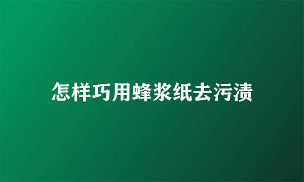怎样巧用蜂浆纸去污渍