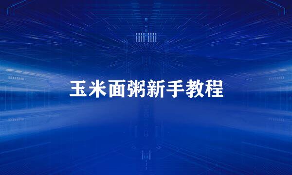 玉米面粥新手教程