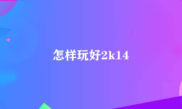 怎样玩好2k14