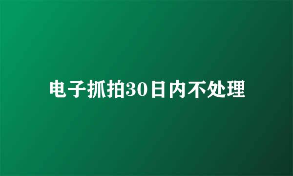 电子抓拍30日内不处理