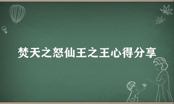 焚天之怒仙王之王心得分享