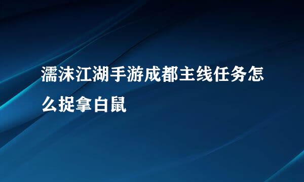 濡沫江湖手游成都主线任务怎么捉拿白鼠