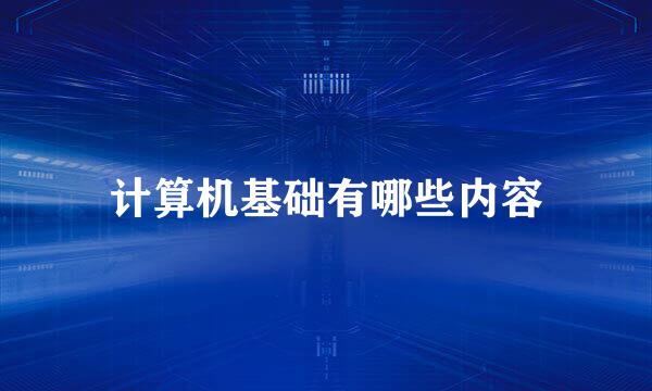 计算机基础有哪些内容