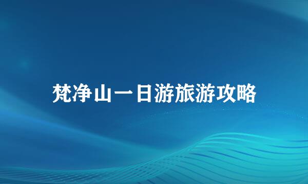 梵净山一日游旅游攻略