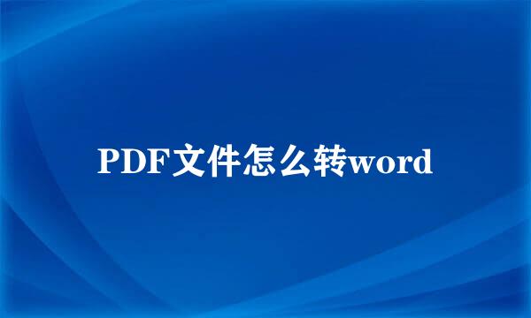 PDF文件怎么转word