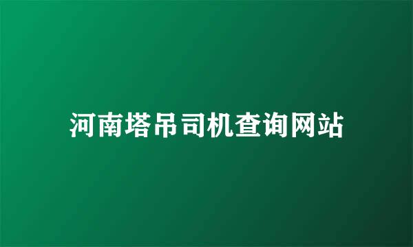 河南塔吊司机查询网站