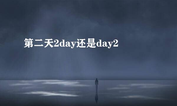 第二天2day还是day2