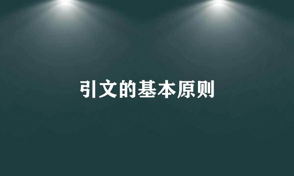 引文的基本原则
