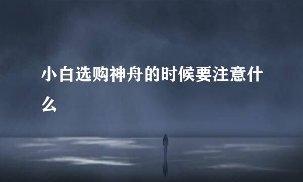 小白选购神舟的时候要注意什么