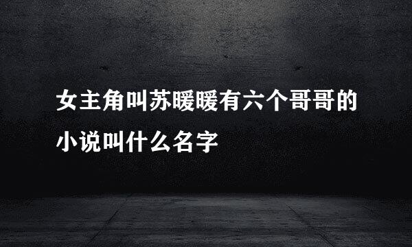 女主角叫苏暖暖有六个哥哥的小说叫什么名字