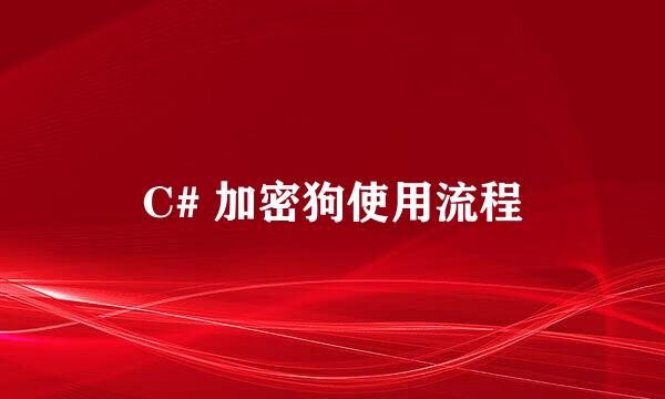 C# 加密狗使用流程