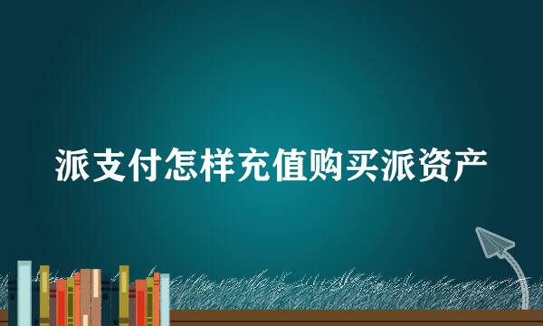 派支付怎样充值购买派资产