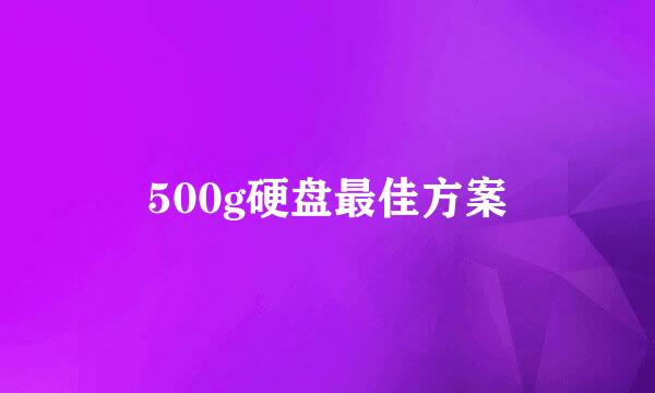 500g硬盘最佳方案