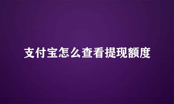 支付宝怎么查看提现额度