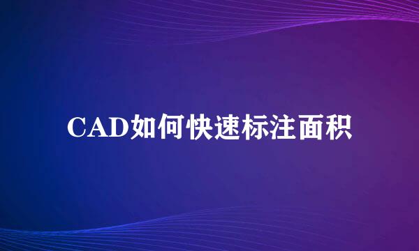 CAD如何快速标注面积