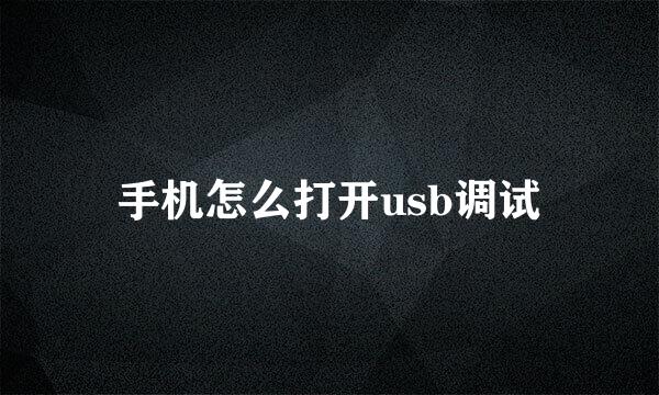 手机怎么打开usb调试