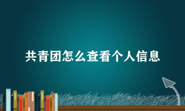 共青团怎么查看个人信息