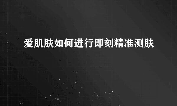 爱肌肤如何进行即刻精准测肤