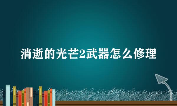 消逝的光芒2武器怎么修理