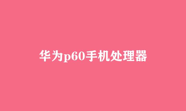 华为p60手机处理器