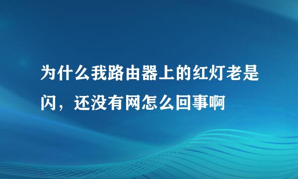 为什么我路由器上的红灯老是闪,还没有网怎么回事啊
