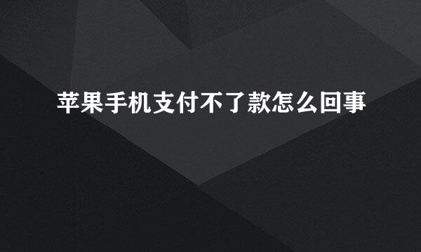 苹果手机支付不了款怎么回事