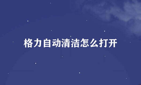 格力自动清洁怎么打开