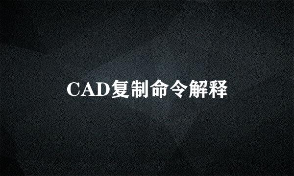 CAD复制命令解释