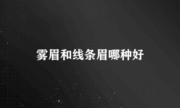 雾眉和线条眉哪种好