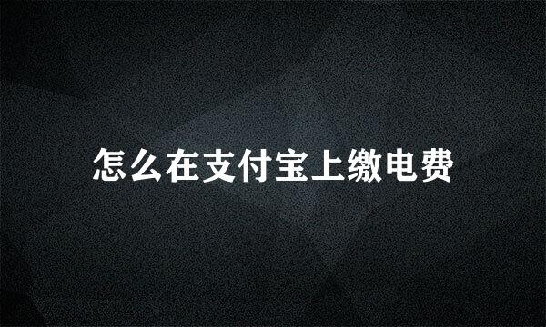 怎么在支付宝上缴电费