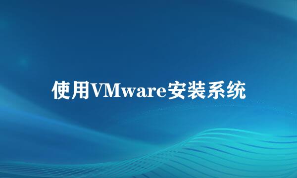 使用VMware安装系统