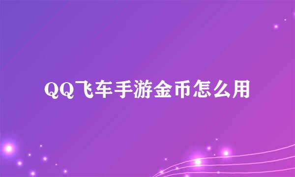 QQ飞车手游金币怎么用