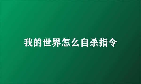 我的世界怎么自杀指令