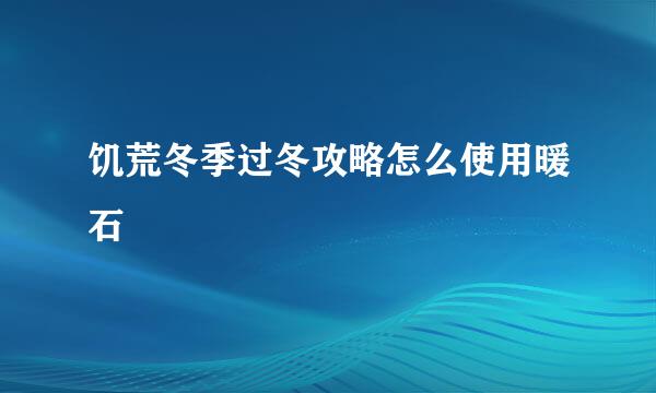 饥荒冬季过冬攻略怎么使用暖石