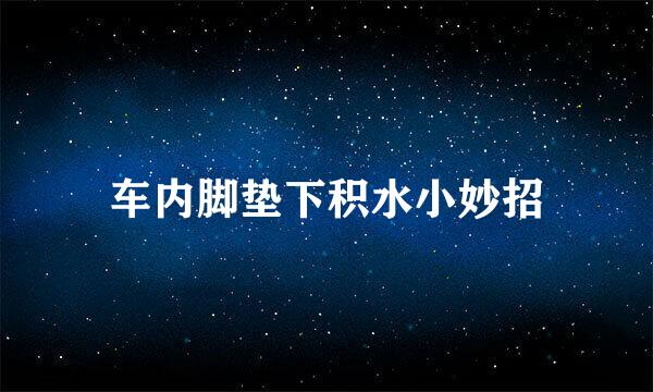 车内脚垫下积水小妙招