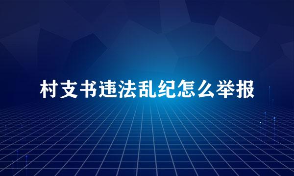 村支书违法乱纪怎么举报