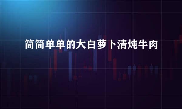 简简单单的大白萝卜清炖牛肉